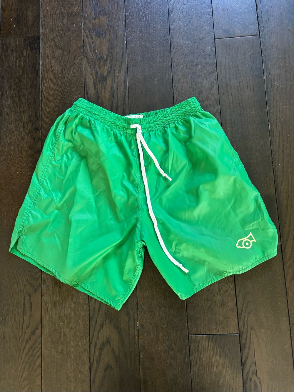Vtg kelly green nylon soccer shorts S